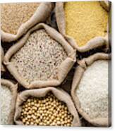 Varieties Of Grains Seeds And Raw Quino Canvas Print