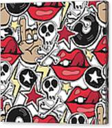 Vector Seamles Pattern.  Punk Rock Canvas Print