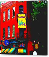 Venice Cafe' Painted And Edited Canvas Print