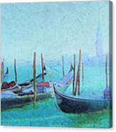 Venice Italy Gondolas With San Giorgio Maggiore Canvas Print