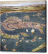 Venice: Map, 16th Century Canvas Print