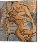 Venus And Adonis Cycling Under Eros Canvas Print