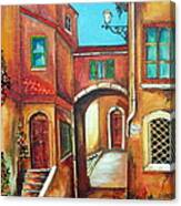Via Roma In Tuscany Village Canvas Print