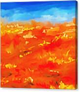 Vibrant Desert Abstract Landscape Painting Canvas Print