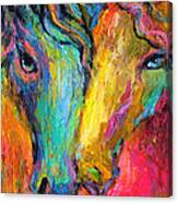Vibrant Impressionistic Horses Painting Canvas Print