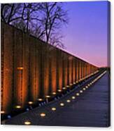 Vietnam Veterans Memorial At Sunset Canvas Print