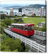 View Of A Trolley In Wellington, New Zealand Canvas Print