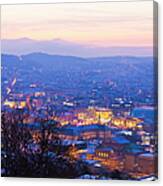View Of Stuttgart At Night, Germany Canvas Print