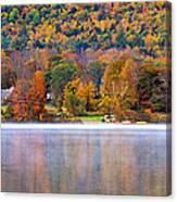 Village On Crystal Lake Autumn Canvas Print