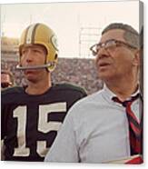 Vince Lombardi With Bart Starr Canvas Print