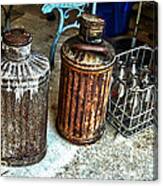 Hdr Vintage Art  Cans And Bottles Canvas Print