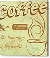 Vintage Coffee With Map Canvas Print