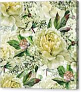 Vintage Floral Seamless Watercolor Canvas Print