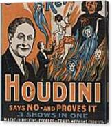 Vintage Houdini Poster Canvas Print