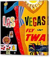 Vintage Twa Las Vegas Travel Poster Canvas Print