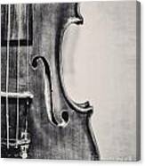 Vintage Violin Portrait In Black And White Canvas Print