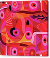 Vivid Red, Pink And Orange Modern Canvas Print