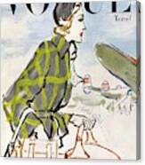 Vogue Cover Featuring A Woman Carrying Luggage Canvas Print