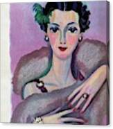 Vogue Cover Illustration Of A Woman In Evening Canvas Print
