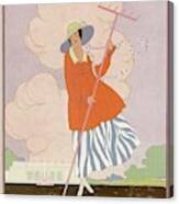 Vogue Cover Illustration Of Woman Holding Rake Canvas Print