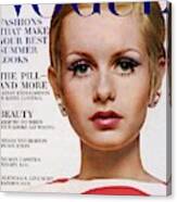 Vogue Cover Of Twiggy Canvas Print