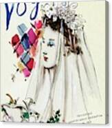 Vogue Magazine Cover Featuring An Illustration Canvas Print
