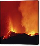 Volcanic Eruption With Lava Fountain Canvas Print