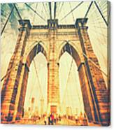 Walk Across Brooklyn Bridge  New York Canvas Print
