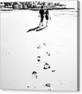 Walking In The Beach Canvas Print