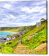 Walking Into Sennen Cove On The Cornish Coast Canvas Print