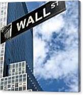Wall Street Street Sign New York City Canvas Print