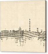 Washington Dc Skyline Sheet Music Cityscape Canvas Print