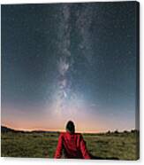 Watching The Milky Way Canvas Print