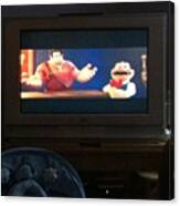 Watching Wreck It Ralph With The Canvas Print