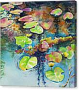 Waterlilies In Shadow Canvas Print
