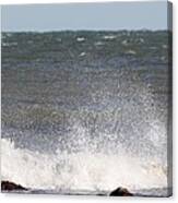 Waves Pounding The Montauk Surf Canvas Print