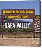 Welcome To Napa Valley California Dsc1681 Canvas Print