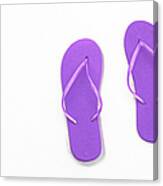 Where On Earth Is Spring - My Purple Flip Flops Are Waiting Canvas Print