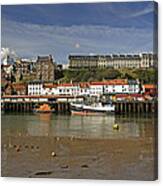 Whitby Lower Harbour And The West Cliff Canvas Print