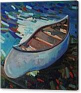 White Canoe Canvas Print