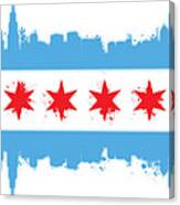 White Chicago Flag Canvas Print