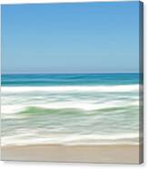 White Sand Beach Blurred Waves Canvas Print