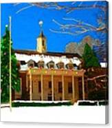 Whittle Hall At Christmas Canvas Print
