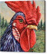 Wild Blue Rooster Canvas Print