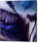Wild Eyes - Zebra Blue Canvas Print