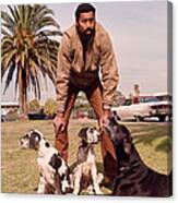 Wilt Chamberlain With Dogs Canvas Print