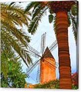 Windmill In Palma De Mallorca Canvas Print