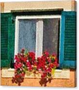 Window In Corfu City Canvas Print
