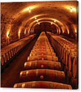 Wine Barrels In Maturation Cellar Canvas Print