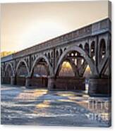Winona Wagon Bridge At Sunset Canvas Print